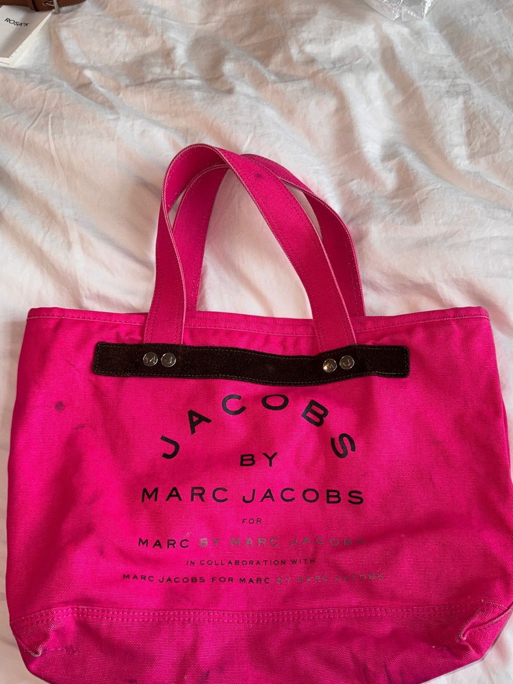 Marc Jacobs Hot Pink Canvas Logo Tote
